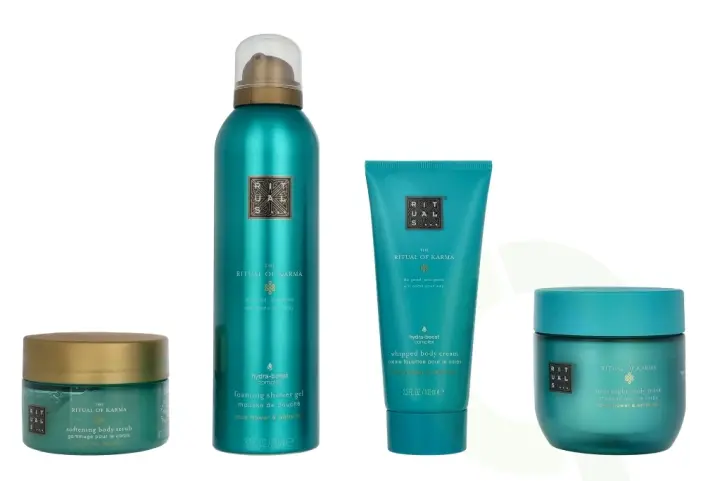 Rituals Karma Medium Giftset 2025 550 ml Foaming Shower Gel 200ml / Salt Body Scrub 125g / Body Mask 125ml / Whipped Body Cream 100ml