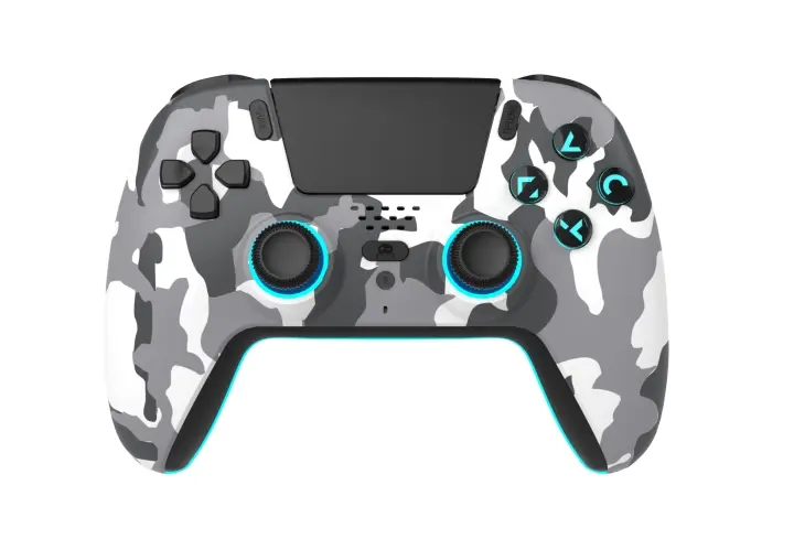 Freaks and Geeks Trådløs Bluetooth-kontroller for PS5 – LED – Hvit kamuflasje