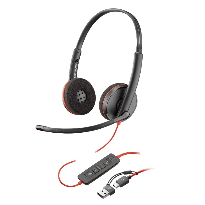 poly Blackwire 3320 stereohodesett med mikrofon, USB-C, Microsoft Teams-sertifisert (8X220AA)