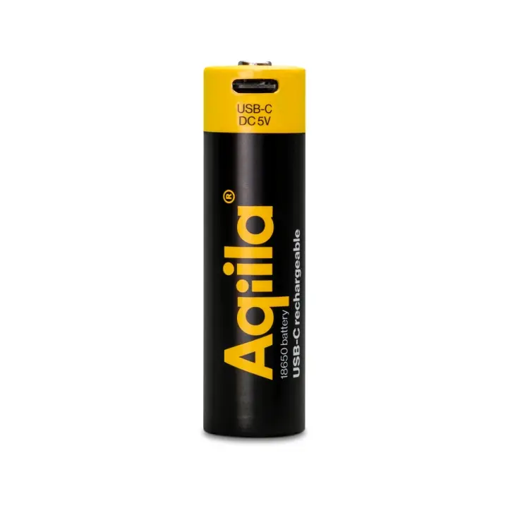 Aqiila - USB-C-oppladbart batteri - størrelse 18650 - 2000 mAh - 1 stk.