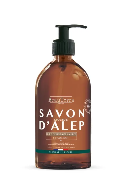 BeauTerra Aleppo flytende såpe, uten parfyme, 500 ml