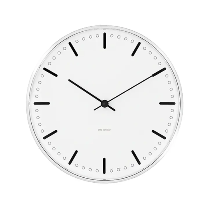 Arne Jacobsen Clocks Arne Jacobsen – City Hall veggklokke – Ø21 cm – Hvit