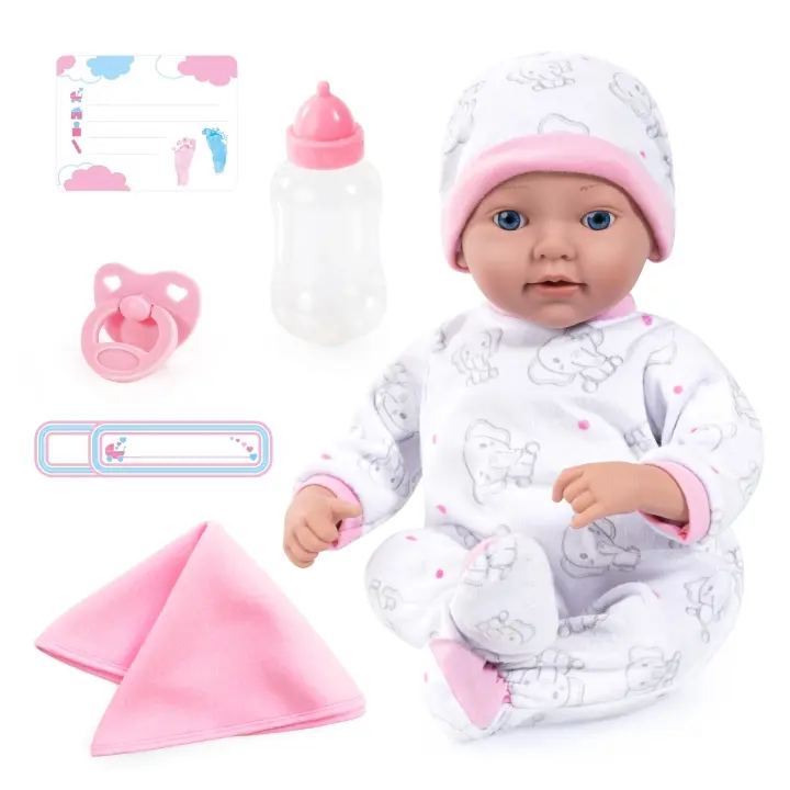 Bayer Reborn-babydukke 38 cm – hvit/rosa (93827AB)