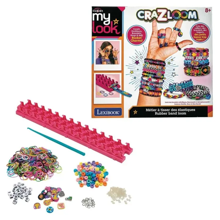 CraZart Cra-Z-Art – Rock 'n' roll-armbånd med gummibåndsvev (CRLOOM6)