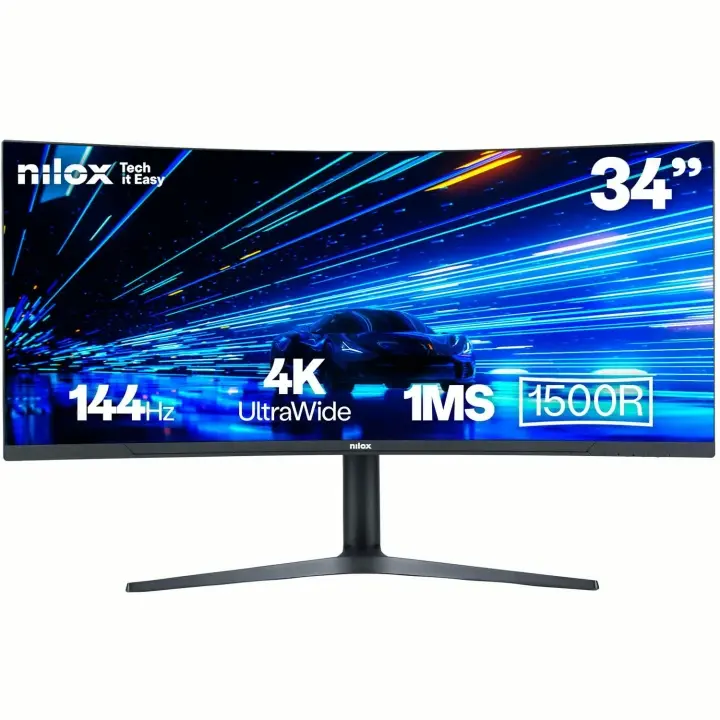 Nilox Bildskärm 34" Ultra wide Curved Gaming MVA UWQHD 144Hz 1ms