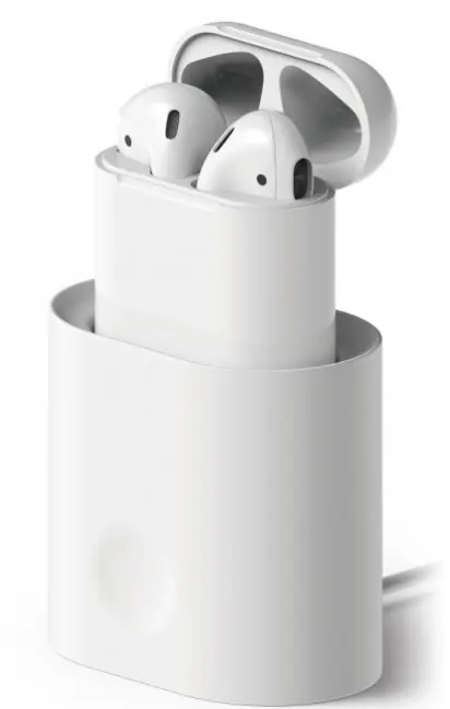 Ladestativ for AirPods - Hvit