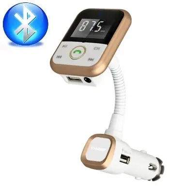 FM-sender med Bluetooth-handsfree og billader (gull)