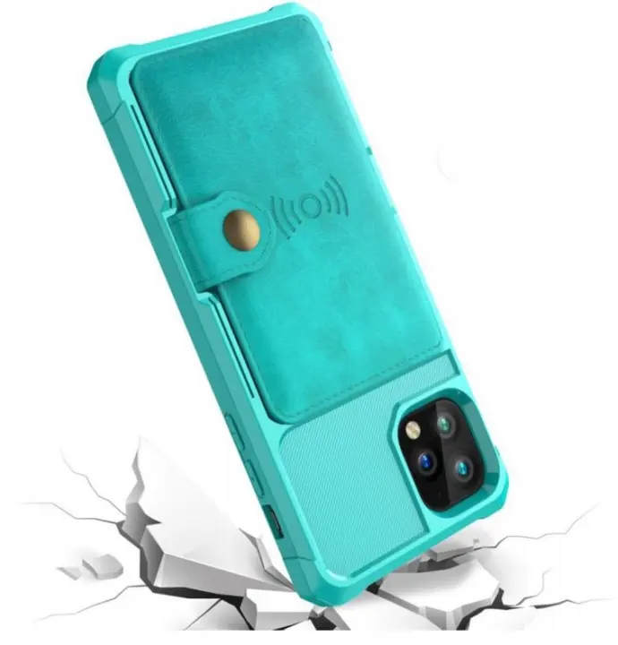 Etui med kortlomme til iPhone 12 mini, Grønn