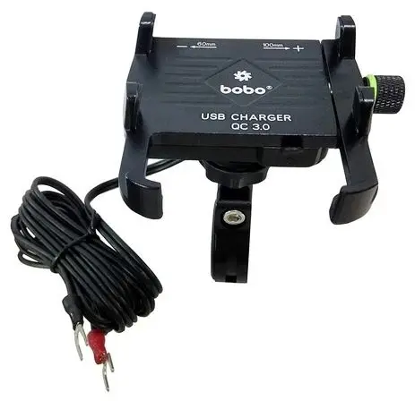 Mobiltelefonholder for motorsykkel med QC3.0 hurtiglading