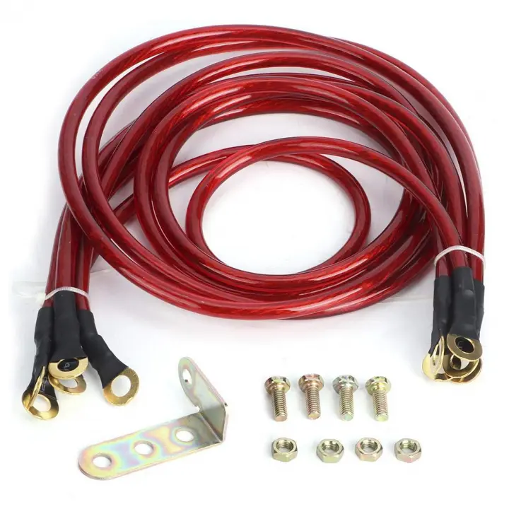 Jordkabler for bilstereo 5stk forskjellige lengder, tykkelse 7mm