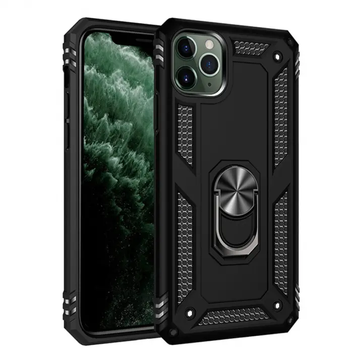 Mobilveske til iPhone 15 Pro Max med ringholder, svart