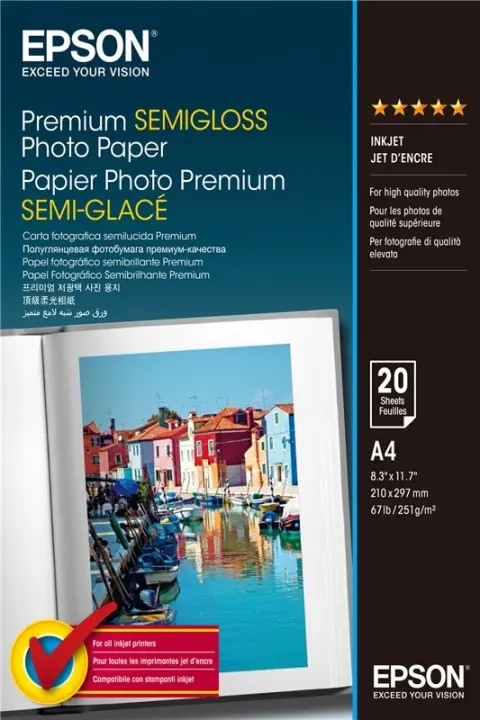 Epson Premium halvblankt fotopapir - A4 - 20 ark