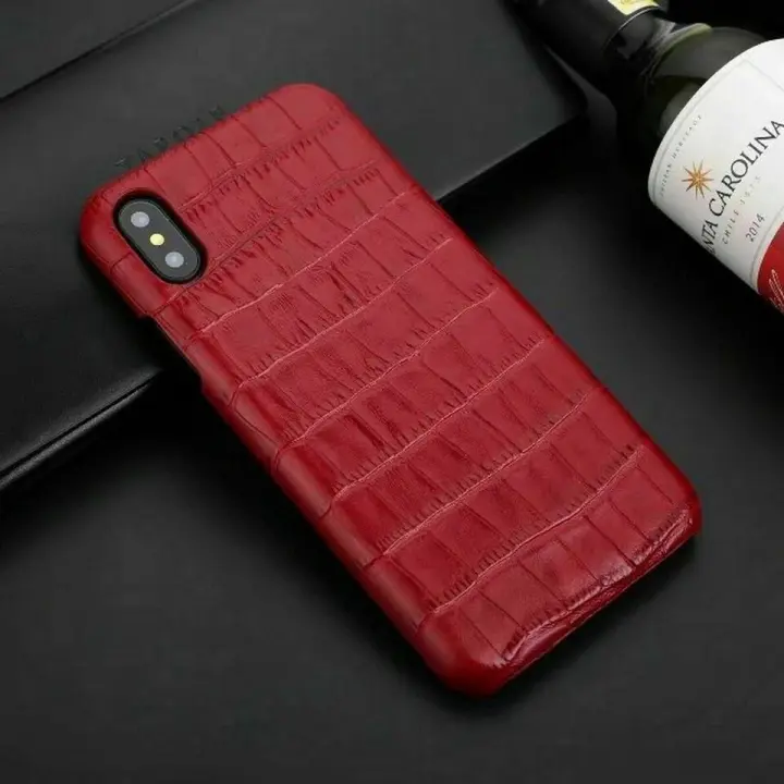 Lærveske til iPhone XS Max, Rød