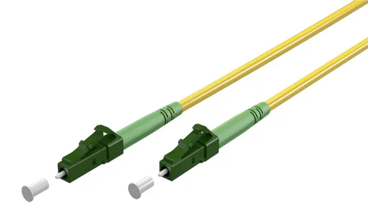 Goobay Fiberoptisk kabel (FTTH), Singlemode (OS2) Gul, gul (Simplex), 25 m plugg LC-APC (8°) > plugg LC-APC (8°), halogenfri kabelmantel (LSZH)