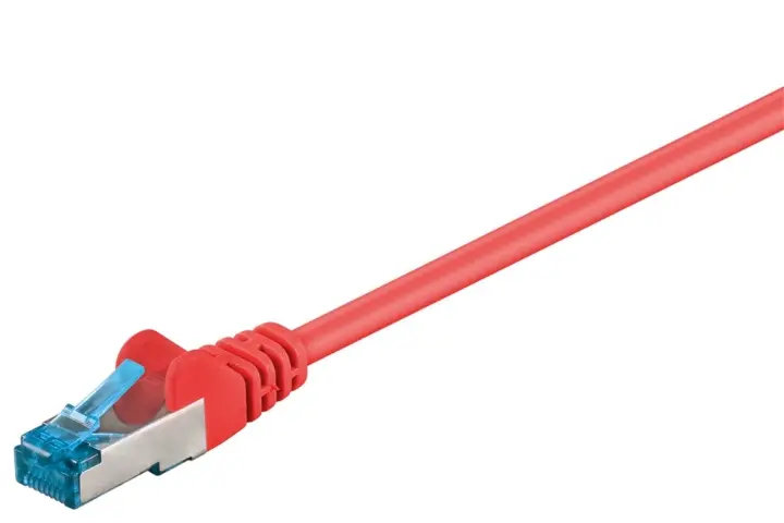 Goobay Kretskabel CAT 6A, S/FTP (PiMF), rød, 3 m kobberleder (CU), halogenfri kabelmantel (LSZH)