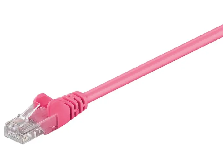 Goobay Kretskabel CAT 5e, U/UTP, magenta, 20 m kobberbelagt aluminiumtråd (CCA)
