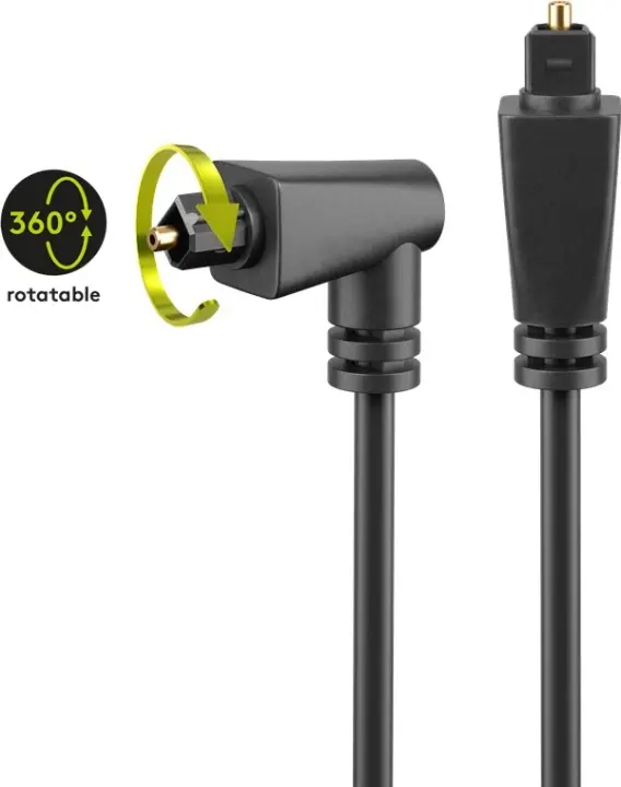Goobay Toslink-kabel med vinklet og svingbar Toslink-kontakt > 90° Toslink-kontakt, 1 m