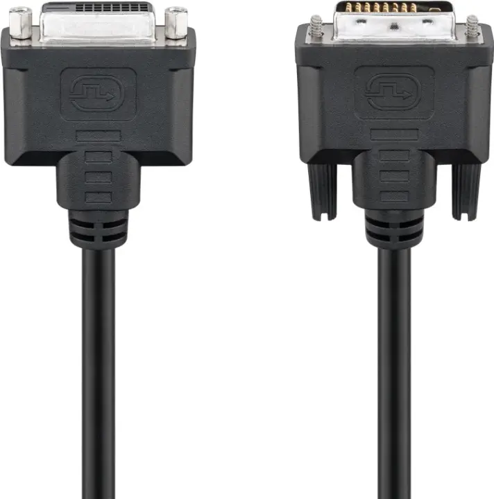 Goobay DVI-D Full HD-forlengelseskabel Dual Link, forniklet DVI-D-kontakt Dual Link (24+1 pin) > DVI-D-kontakt Dual-Link (24+1 poler), 2 m