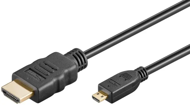 Goobay Høyhastighets HDMI™-kabel med Ethernet (Micro, 4K @ 60 Hz) HDMI™-kontakt (type A) > HDMI™ Micro-kontakt (type D), 2 m