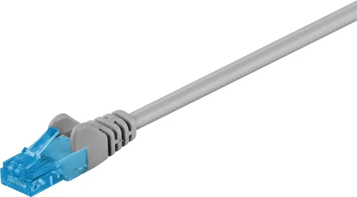Goobay Patchkabel CAT 6A, U/UTP, grå kopparledare (CU), halogenfri kabelhölje (LSZH)