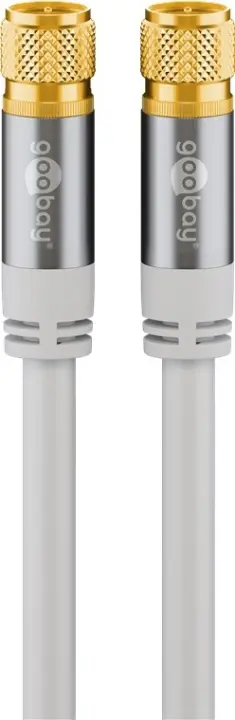 Goobay SAT-antennekabel (135 dB), 4 x skjermet gullbelagt, F-plugg > F-plugg, 10 m