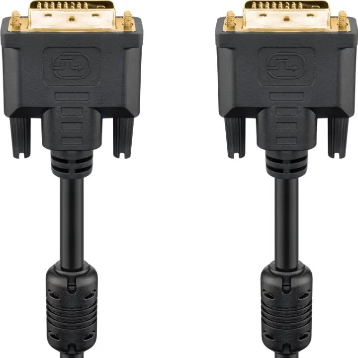 Goobay DVI-D Full HD-kabel Dual Link, gullbelagt DVI-D-kontakt Dual Link (24+1 pin) > DVI-D-kontakt Dual Link (24+1 pin), 1,8 m