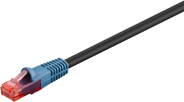 Goobay CAT 6 utendørs patchkabel, U/UTP, svart kobberbelagt aluminiumsleder (CCA), dobbel yttermantel (PE), 10 m