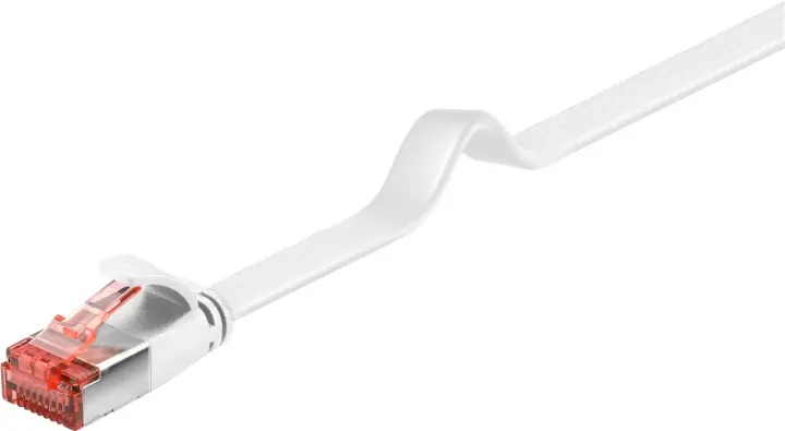 Goobay CAT 6 flat patchkabel, U/FTP, hvit kobberleder (CU), 7,5 m