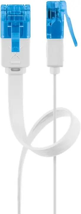 Goobay CAT 6A flat patchkabel, U/UTP, hvit kobberleder (CU), 7 m