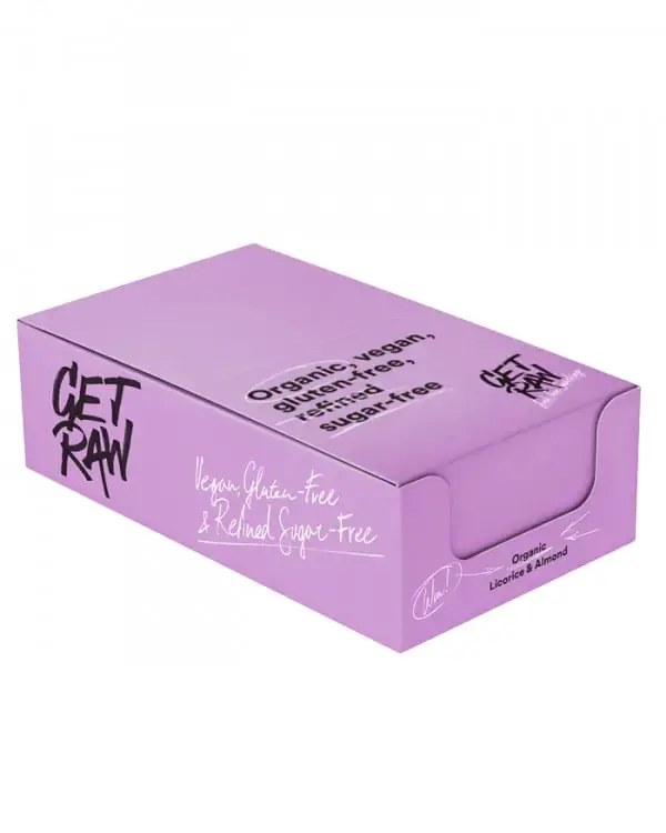 Get Raw Organic Bar Licorice & Almond 12x42g