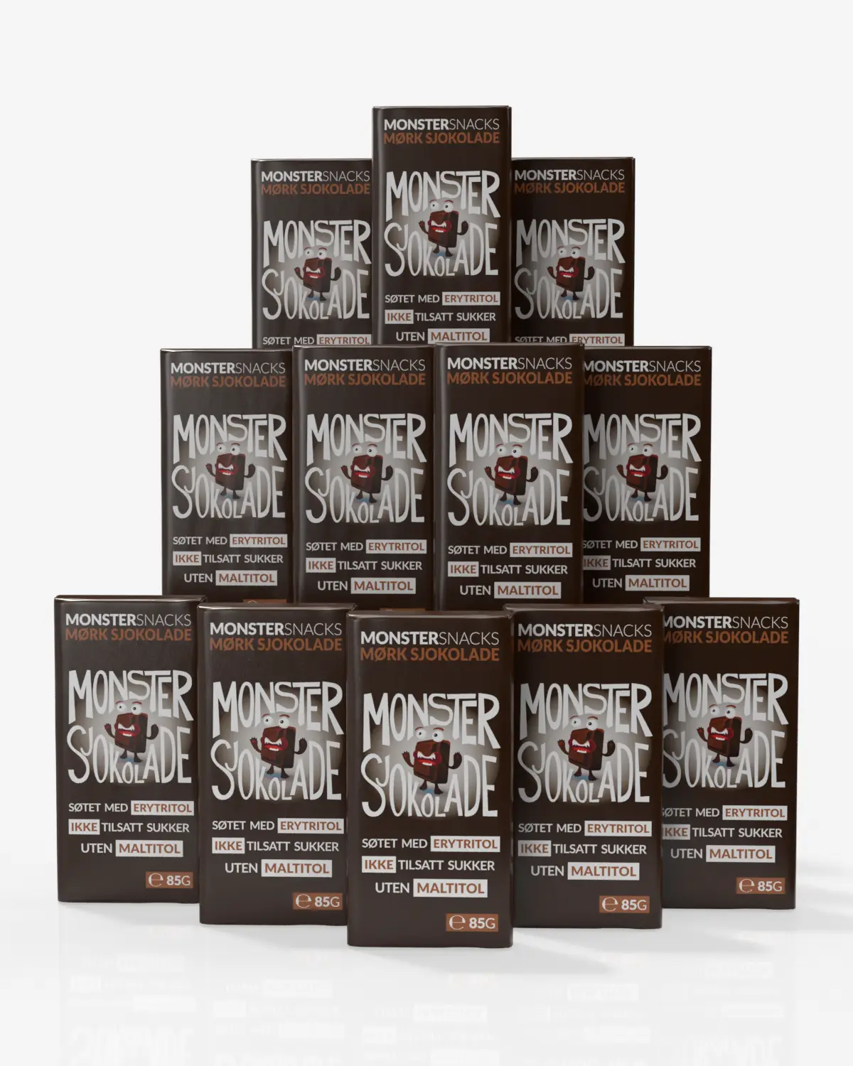 Monster Lavkarbo Belgisk Mørk Sjokolade 12x85g