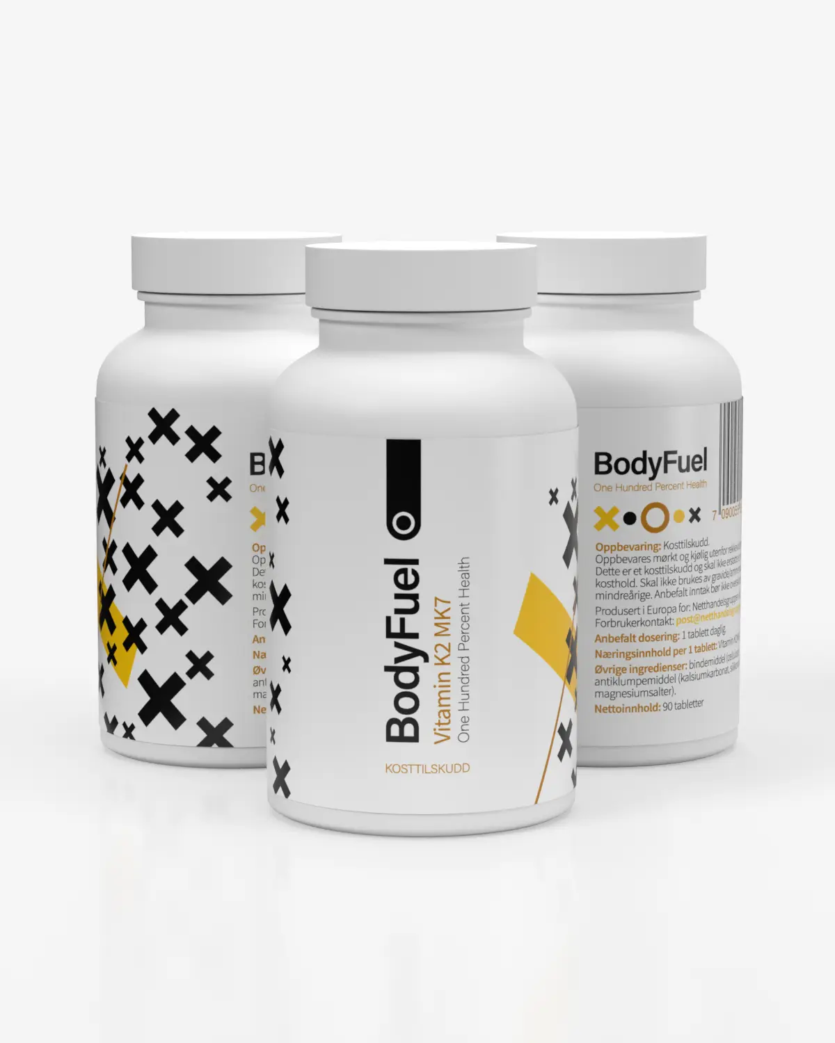 3x BodyFuel Vitamin K2 (Mk7) 90x100mcg