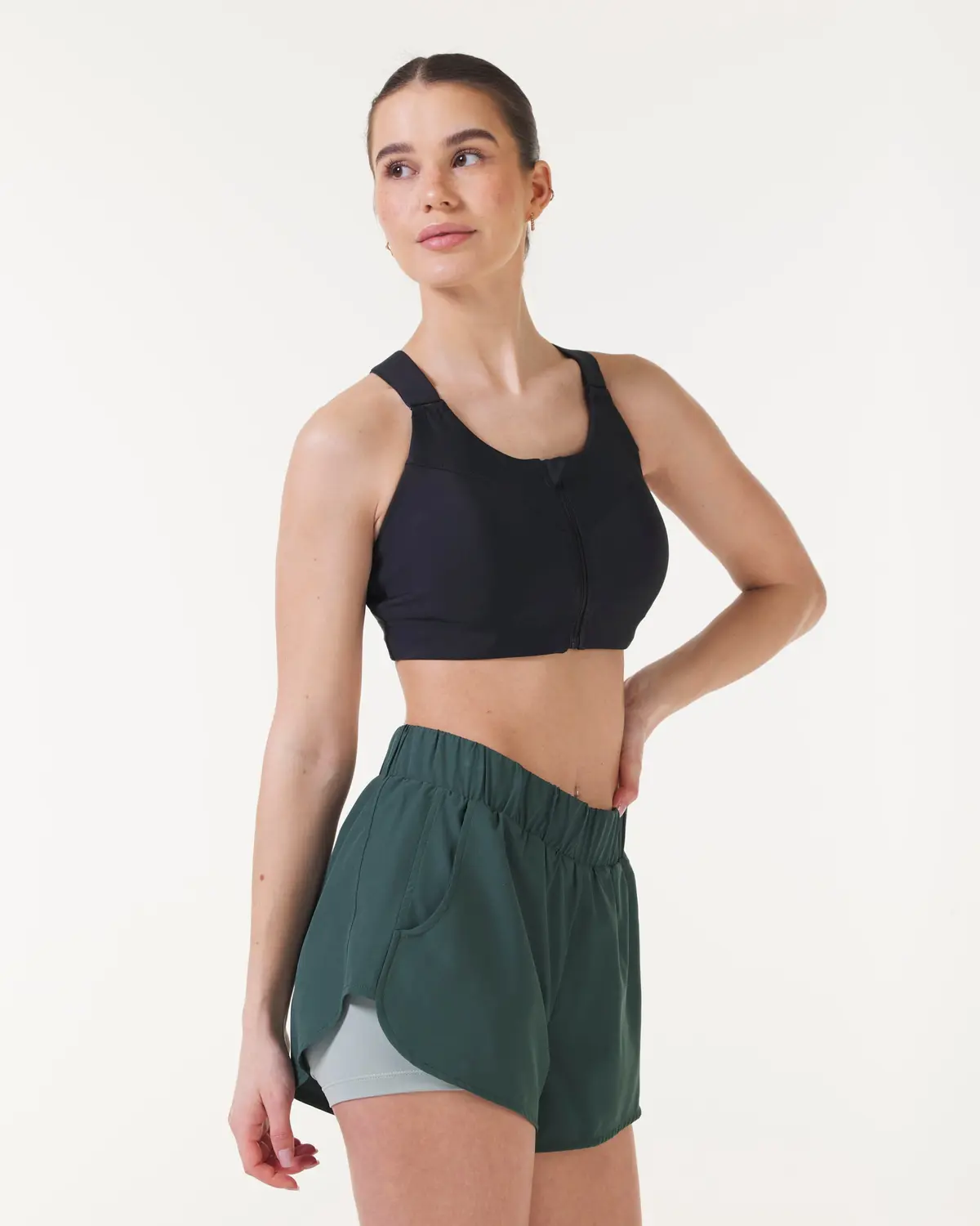 LEVITY High Support Front Zip Bra Black