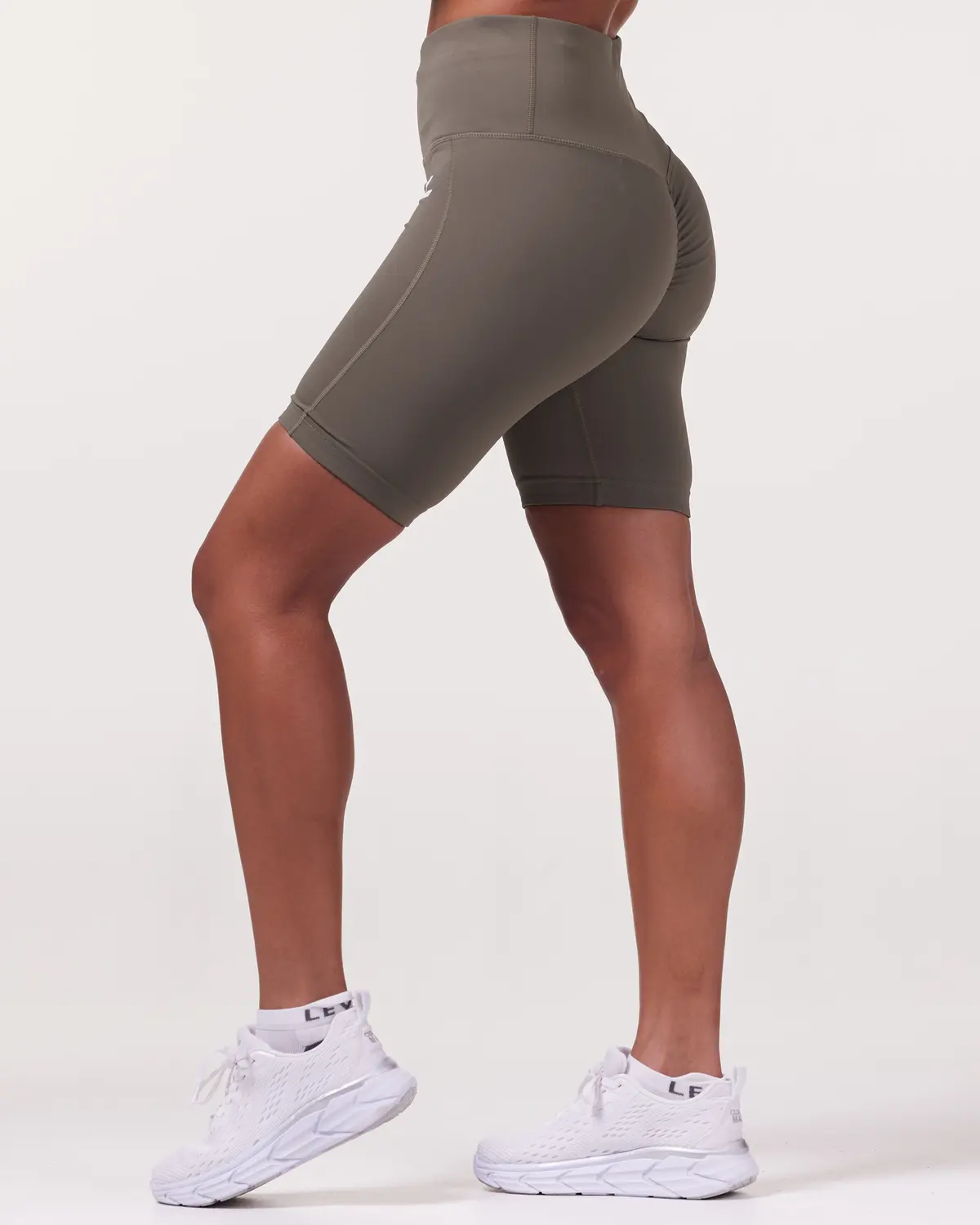 LEVITY Magnify Scrunch Biker Shorts 2.0 Green Olive