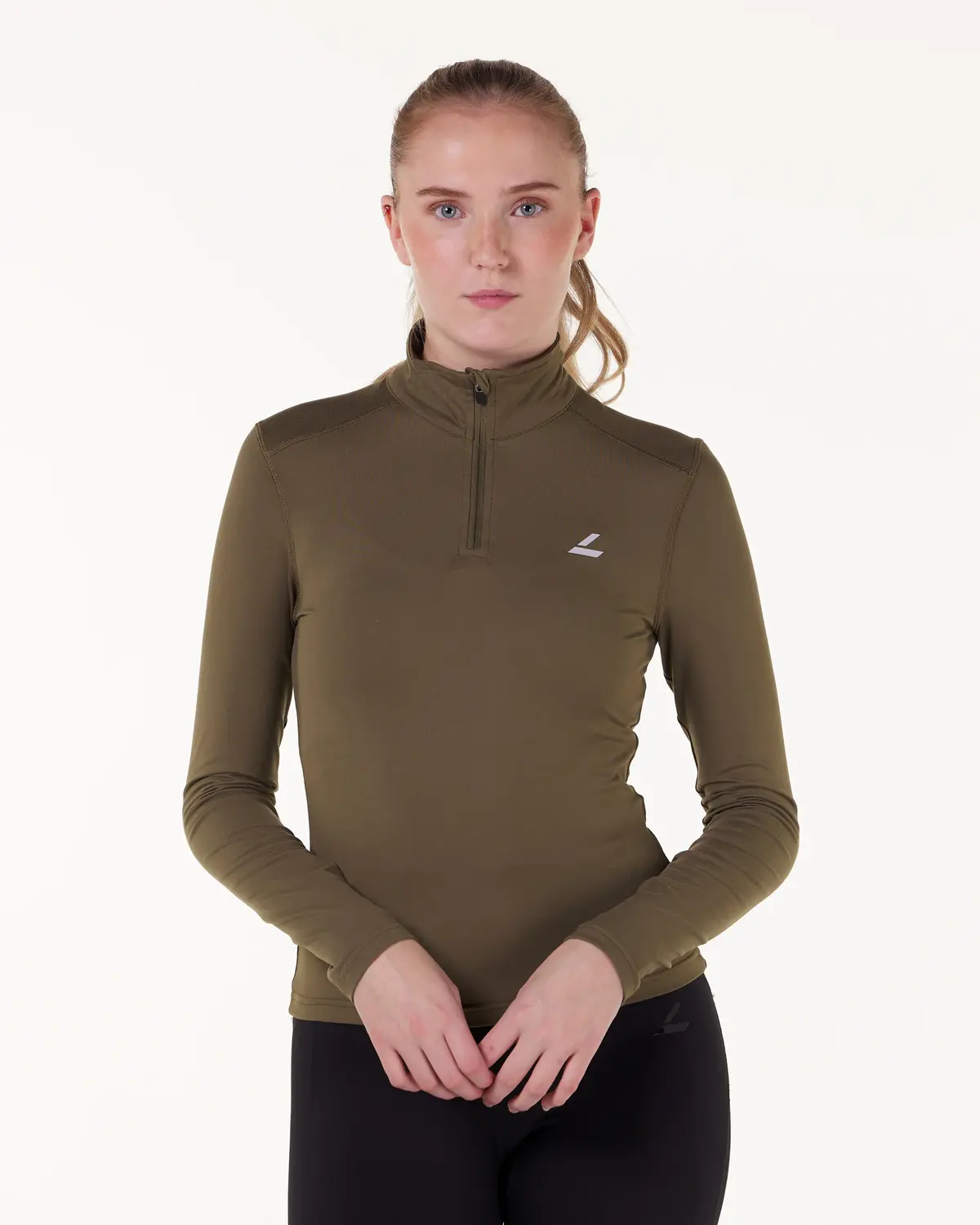 LEVITY Essential 1/4 Zip Sweater Green Burnt