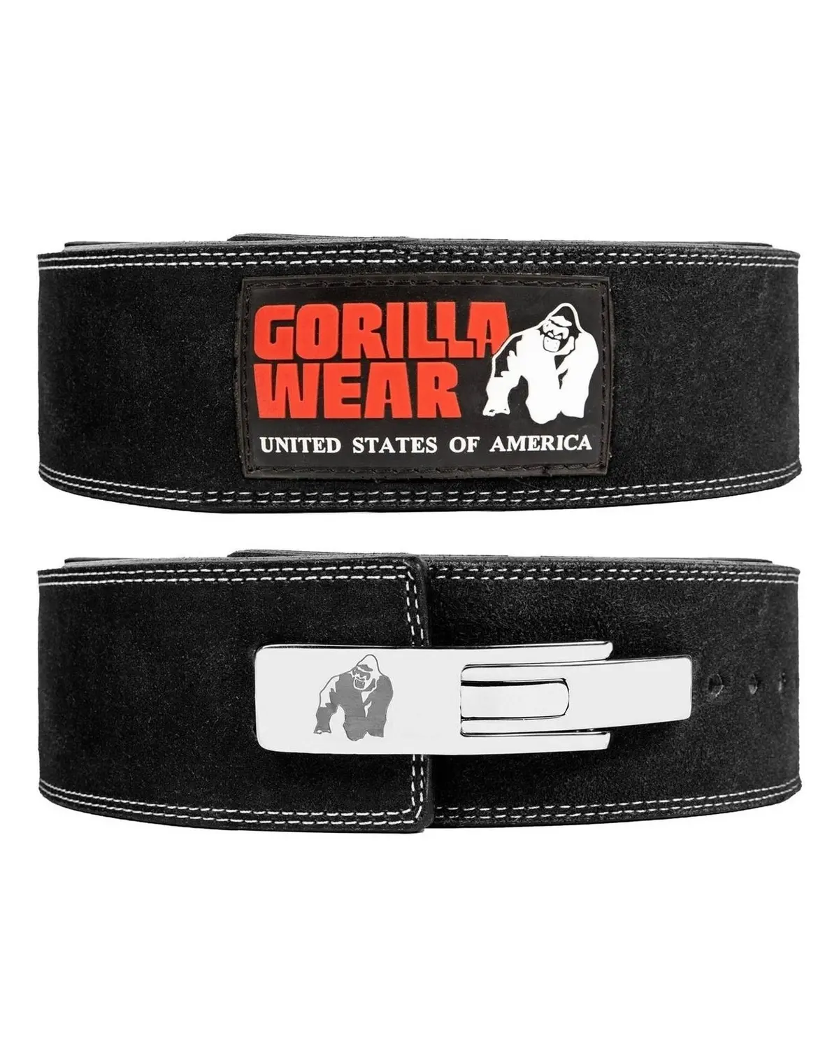 Gorilla Wear 4 Inch (10cm) Leather Lever Belt Black