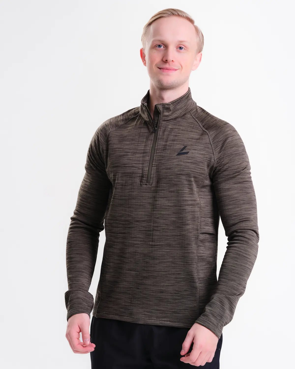 LEVITY Core Run Half Zip M Green Forest Marl