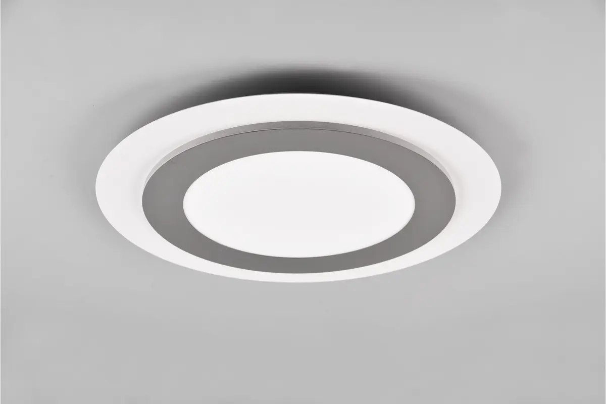 Trio Lighting Morgan LED plafond 45 cm hvit/børstet stål