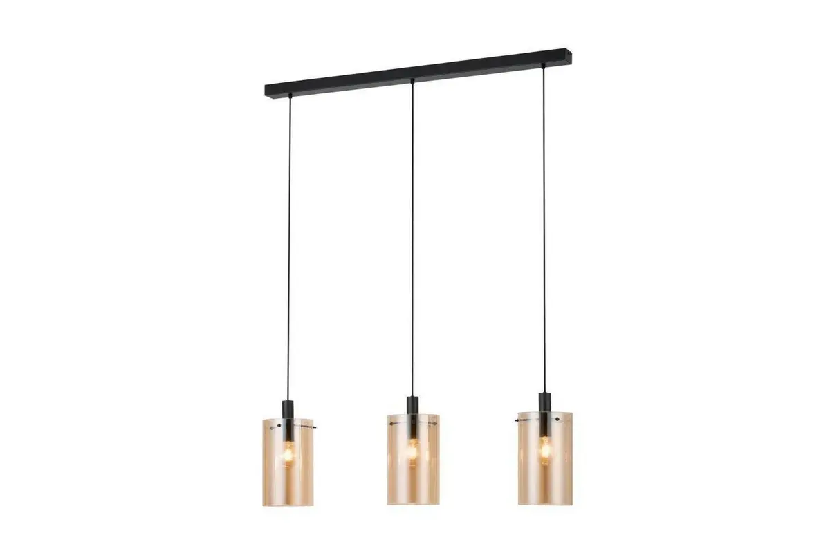 Takpendel Eglo Polverara Svart/Amber 3 lamper