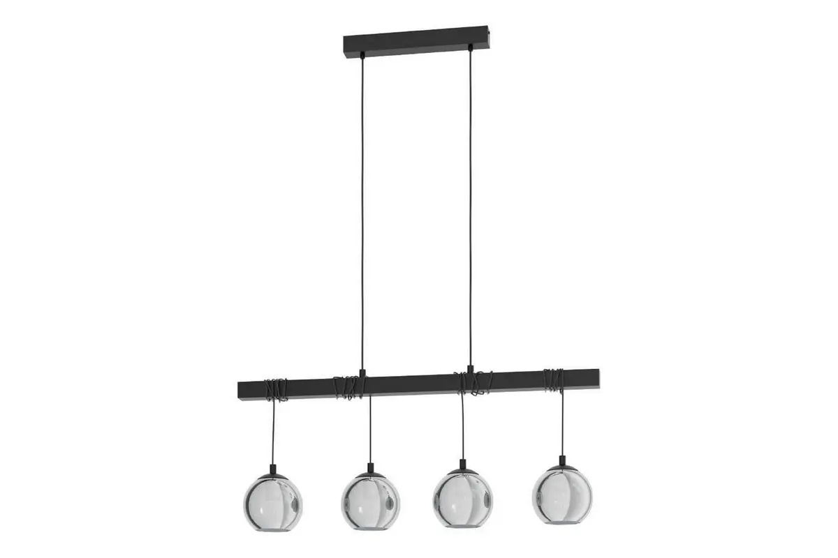 Takpendel Eglo Argallo Svart/Gjennomsiktig med 4 Lamper