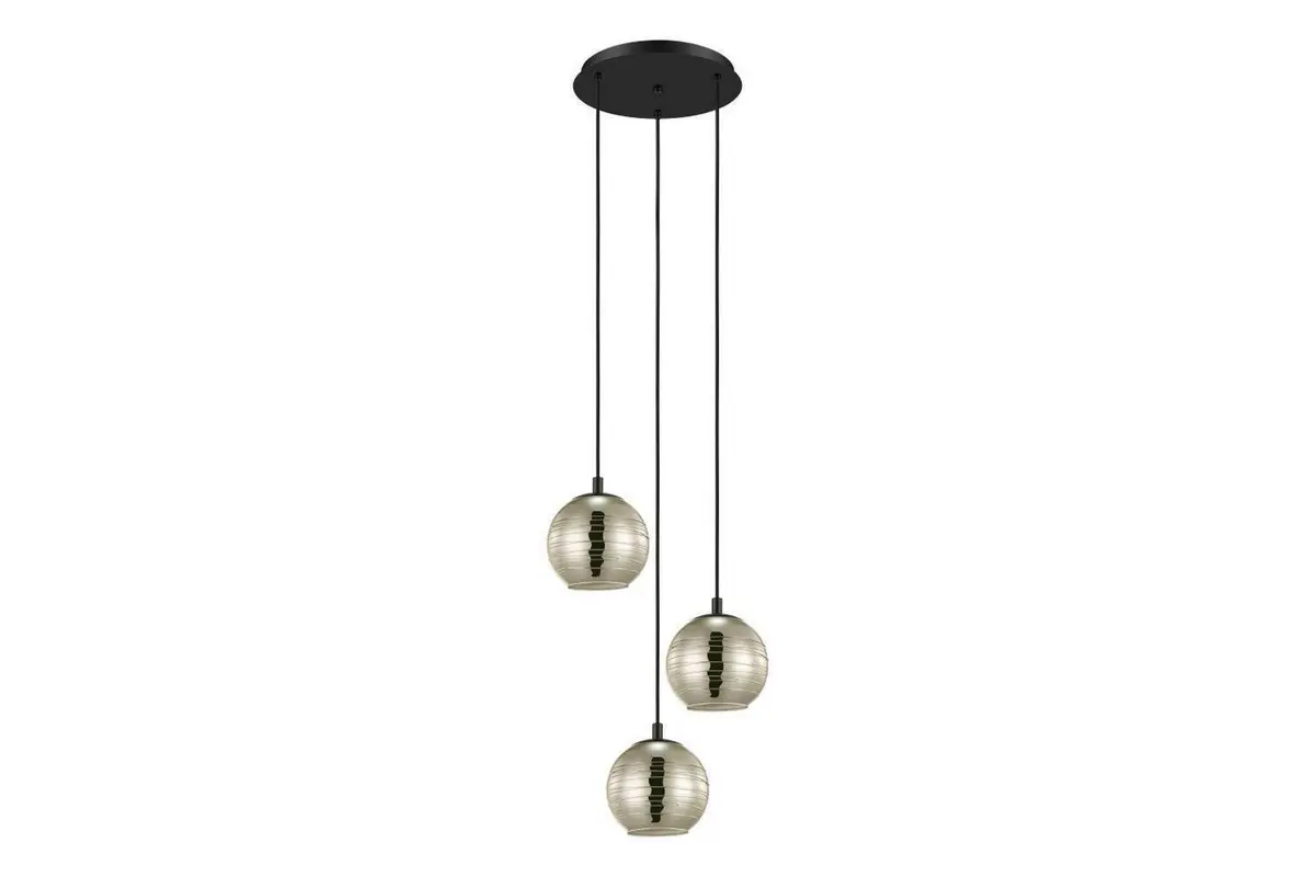 Takpendel Eglo Lemorieta Svart/Gull Rundell med 3 Lamper