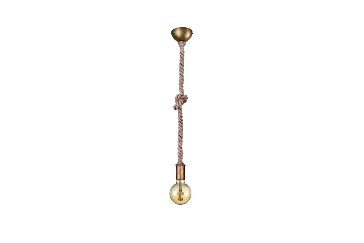 Rope Pendellampe E27 Antikk Messing