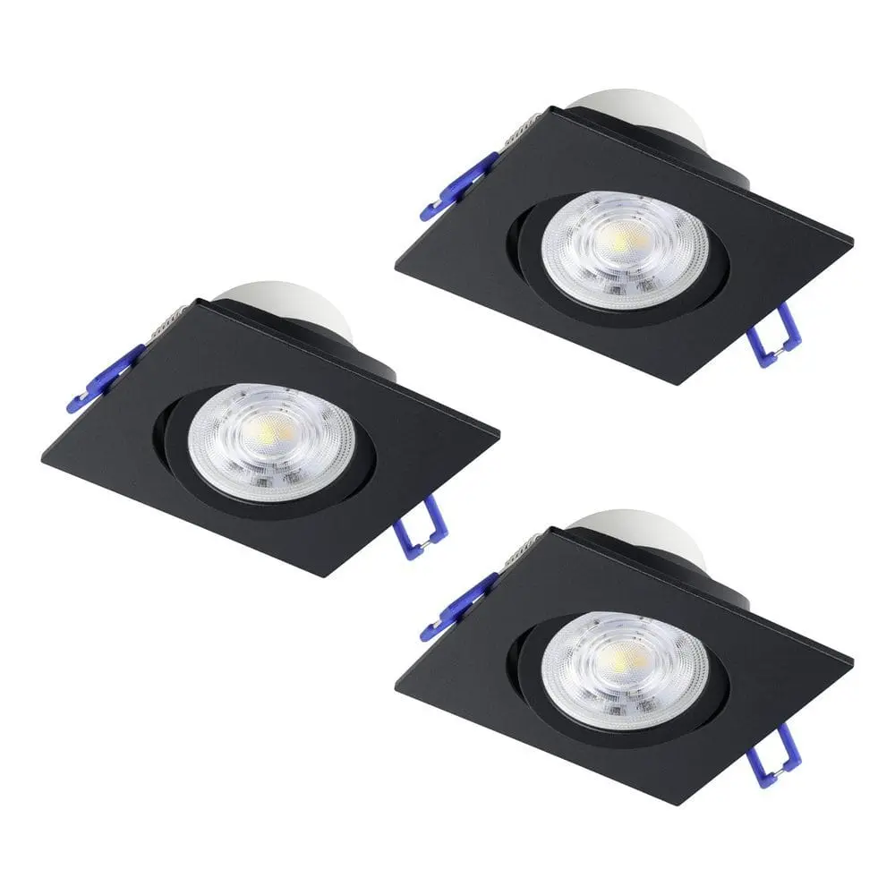 Innfelt lampe Saliceto 88x88 mm 2700K Sett av 3