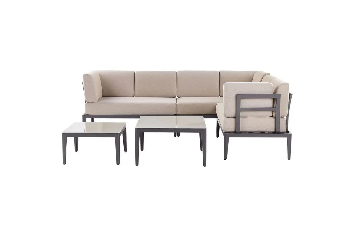 Loungegrupp Beliani Rima III Beige Grey