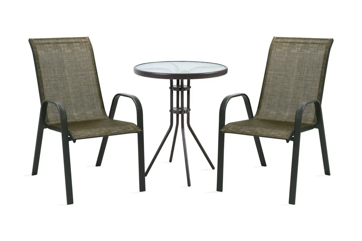 Hagegruppe DUBLIN bord og 2 stoler D60xH70cm
