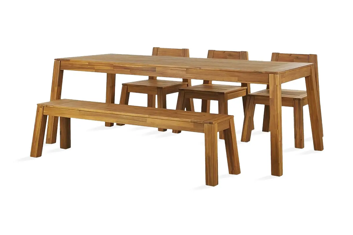 Coteto Spisegruppe 225 cm + 3 Stoler + Benk