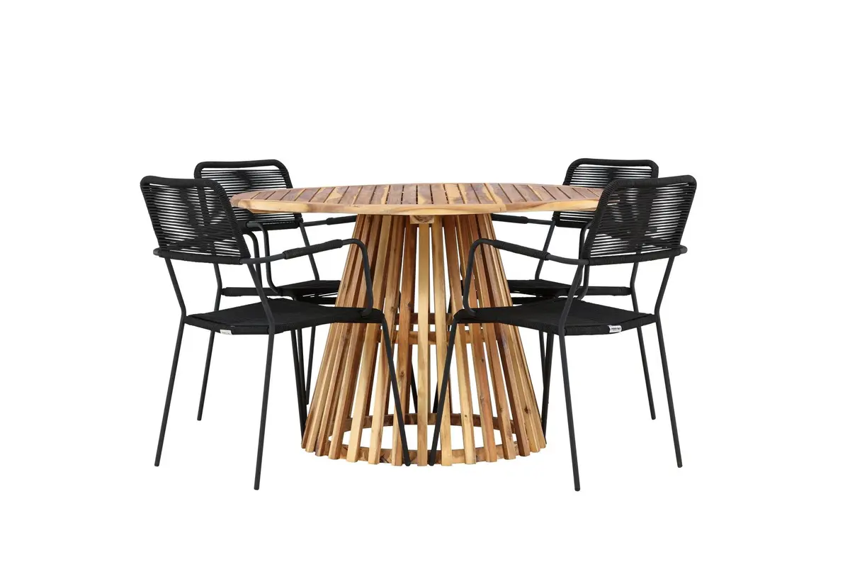 Spisegruppe for utendørsbruk Venture Home Lumpur spisegruppe + 4 stoler Natur