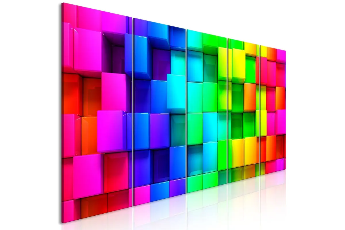 Bilde Colourful Cubes 5 Parts Narrow 200x80