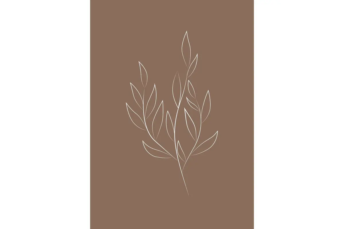 Poster Drawed leaf 50x70 cm