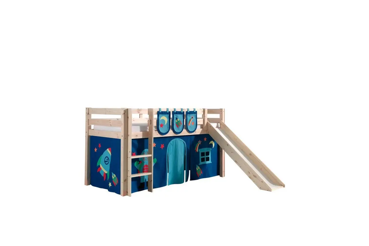 Middelseng med gardin Pino Astro Naturlig, Naturlig, Med sklie, Uten tunnel, 3